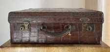 Antique leather suitcase for sale  SCARBOROUGH