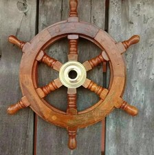 Roda de navio de latão madeira 12" | Decoração marinha náutica | Capacete de direção para barco pirata comprar usado  Enviando para Brazil