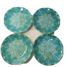  222 Quinto conjunto (4) pratos EVA TEAL aperitivo sobremesa lanche 6,25" porcelana novo, usado comprar usado  Enviando para Brazil