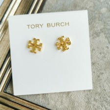 Brincos de ouro com logotipo em T Tory Burch Kira joias da tendência, usado comprar usado  Enviando para Brazil