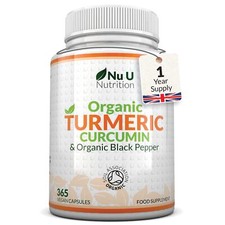 Curcumina de cúrcuma orgânica 600mg - 365 cápsulas de alta resistência com pimenta preta comprar usado  Enviando para Brazil