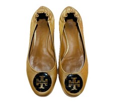 Sapatos TORY BURCH Gold Reva Travel Ballet Flats logotipo tartaruga slip on 9,5 M comprar usado Sapatos TORY BURCH Gold Reva Travel Ballet Flats logotipo tartaruga slip on 9,5 M comprar usado  Enviando para Brazil