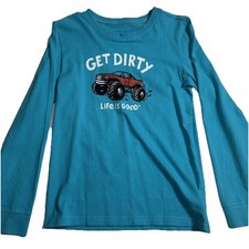 camiseta life is good boys kids YOUTH XL azul Get Dirty aconchegante (12-14) manga longa, usado comprar usado  Enviando para Brazil