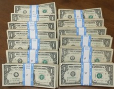  Lote de notas de estrela nota de dólar de US$ 1 - 100 notas por lote - ano aleatório comprar usado  Enviando para Brazil