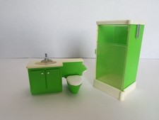 Vintage 1978 Fisher Price Conjunto de Banheiro Verde para Casa de Bonecas Chuveiro Banheiro Pia comprar usado  Enviando para Brazil