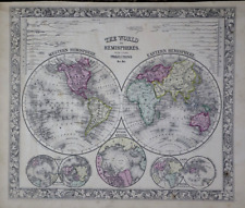 1862 map hemispheres for sale  Schertz