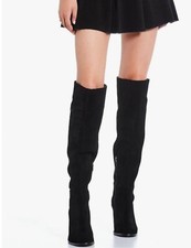 Botas de salto GIANNI BINI Trillia camurça acima do joelho bloco preto 6 novas com etiquetas panturrilha larga $118 comprar usado  Enviando para Brazil