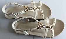 Sandalen creme dekorativem gebraucht kaufen  Aachen
