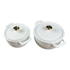 Tramontina - Fornos holandeses de ferro fundido esmaltado (4 qt e 6 qt) - Conjunto de panelas brancas comprar usado  Enviando para Brazil