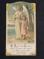 cartão sagrado cromolitografia imagem de santo pieuse "ANGEL DE LA GUARDA" comprar usado  Enviando para Brazil