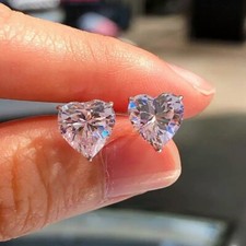 Crystal heart earrings for sale  SOUTHSEA