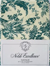 Nova Toalha de Mesa NOBLE EXCELENCE NATALIE OVAL VERDE AMARELO LINHO ALGODÃO 60"x 104" comprar usado  Enviando para Brazil