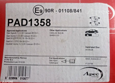 Apec pad1358 brake for sale Apec pad1358 brake for sale  PONTYPOOL