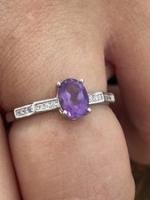 Bague ajustable améthyste d'occasion  Chalon-sur-Saône