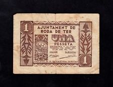 F.C. RODA DE TER (BARCELONA) , 1 PESSETA 1937 , B/C , RESELLO SECO . comprar usado  Enviando para Brazil