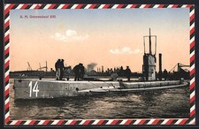 Ak Sm Submarine Xiv At Sea, usado comprar usado  Enviando para Brazil