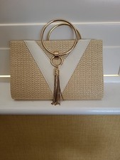 Faux raffia clutch for sale  REDCAR