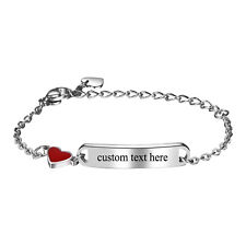 Pulsera personalizada de acero inoxidable con nombre grabado para niños segunda mano  Embacar hacia Mexico