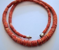 ~COLAR ANTIGO VITORIANO NATURAL ESPONJA MACIA COR SALMÃO CORAL-16 1/4" comprar usado  Enviando para Brazil