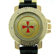 Relógio Masonic Knights of Templar Shield & Cross preto com pulseira de silicone York Rite comprar usado  Enviando para Brazil