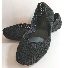 Sapatilhas femininas Melissa + Campana slip on jelly balé tamanho 8 preto glitter rosas comprar usado  Enviando para Brazil