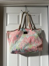 Bolsa tote de praia Lilly Pulitzer original Let’s Cha Shoreline rosa náutico em excelente estado usado comprar usado  Enviando para Brazil