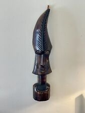 Máscara facial de madeira esculpida arte africana vintage de Gana pendurada na parede 18" em excelente estado usado comprar usado  Enviando para Brazil