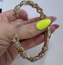 Novo DESLUMBRANTE Bracelete Bomb Party Dourado com Dobradiça comprar usado  Enviando para Brazil