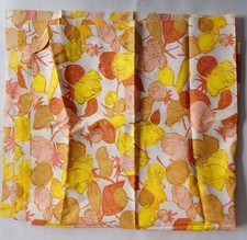 Tecido de poliéster vintage luxuoso caramelo e folhas florais amarelas 96” x 44” comprar usado  Enviando para Brazil