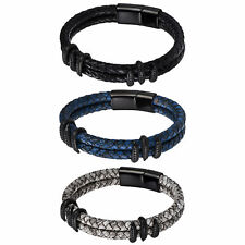 Pulseira masculina de couro trançado de aço inoxidável com garra punk gótica comprar usado  Enviando para Brazil