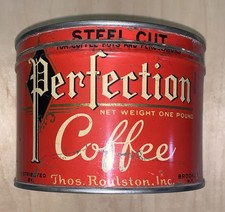 LATA/LATA DE CAFÉ PERFECTION COFFEE antiga/antiga feita no Brooklyn, NY EUA comprar usado  Enviando para Brazil