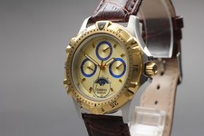Quase perfeito* Vintage Casio MD-739 Moonphase Triplo Calendário Ouro 39mm Relógio JAPÃO comprar usado  Enviando para Brazil