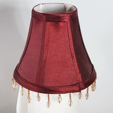 Tecido texturizado com miçangas seda Shantung desossado em forma de sino abajur cranberry abajur 5"H comprar usado  Enviando para Brazil