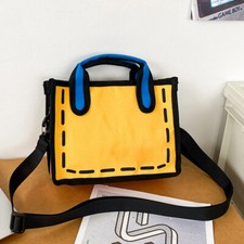 Bolsa de ombro feminina bolsas 2D bolsa de mão quadrinhos moda casual bolsas carteiro (amarela) comprar usado  Enviando para Brazil