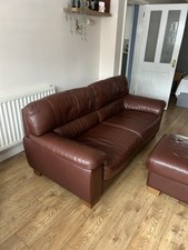 Brown leather sofa for sale  TAMWORTH