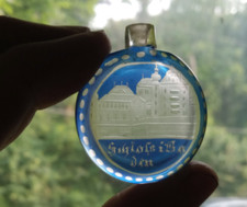 1860s BOÊMIO AZUL CORTE PARA LIMPAR RAPÉ OU FRASCO DE PERFUME EDIFÍCIO BADEN GRAVADO comprar usado  Enviando para Brazil