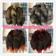 Atacado 2/5/10 peças real pele de raposa cauda chaveiro bolsa charme pingente brinquedos cosplay comprar usado  Enviando para Brazil