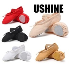 Sapatos de dança de balé profissional couro vermelho rosa branco cabeça preta lona macia comprar usado  Enviando para Brazil