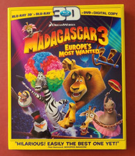 Madagascar 3: Europe's Most Wanted 3D (Blu-ray 3D/2D/DVD, 2012) with Slipcover comprar usado  Enviando para Brazil
