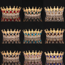 Tiara coroa de cristal acessórios de cabelo nupcial strass cristal coroa redonda festa, usado comprar usado  Enviando para Brazil