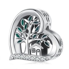 Charms srebrne drzewo i dom w sercu srebro 925 na sprzedaż  PL