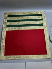 Usado, 4 tapetes Aasan com bordas de brocado dourado.  12 x 18 pol.   3 verdes, 1 vermelho. comprar usado  Enviando para Brazil