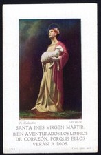santino antico de Santa Ines image pieuse holy card estampa comprar usado  Enviando para Brazil