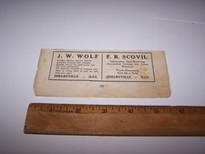 1918 J.W. WOLF Battery Servic F.R. Pneus SCOVIL - Anúncio em papel SHELBYVILLE ILLINOIS comprar usado  Enviando para Brazil