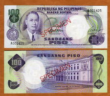 Espécime, Filipinas, 100 Piso (ND) 1969, P-147a, A-Prefixo Regular S/Ns aUNC, usado comprar usado  Enviando para Brazil