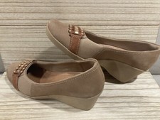 Sapatos femininos Usaflex Joanetes bronzeado conforto acolchoado tamanho 8 biqueira fechada comprar usado  Enviando para Brazil