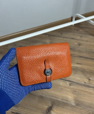 Bolsa carteira moeda couro laranja Hermes Dogon, usado comprar usado  Enviando para Brazil