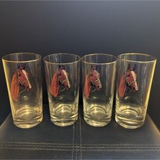 Lote 4 copos equestres vintage assinados cavalo puro-sangue pintados à mão comprar usado  Enviando para Brazil