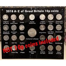 Vitrine de acrílico 2018 A-Z 10p + medalha de colecionador (SEM MOEDAS 10p) comprar usado  Enviando para Brazil