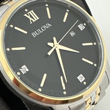 Relógio masculino Bulova 98D163 mostrador preto data diamante quartzo dois tons aço 41mm comprar usado Relógio masculino Bulova 98D163 mostrador preto data diamante quartzo dois tons aço 41mm comprar usado  Enviando para Brazil